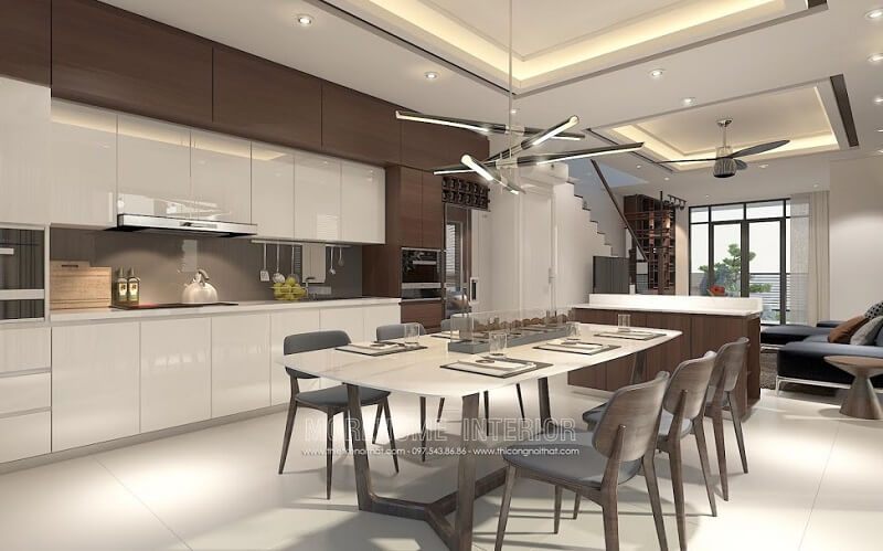 Bạn yêu thích vẻ đẹp cao cấp của bộ bàn ăn gỗ công nghiệp hãy đến ngay với siêu thị nội thất MoreHome